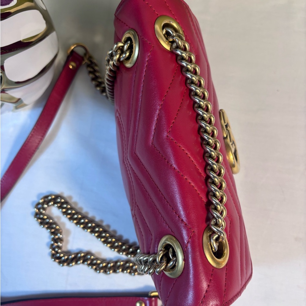 Gucci mini Flap Marmont Red - Picture 4 of 16